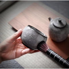 Ice‑Crackle Glaze Ceramic Teacup