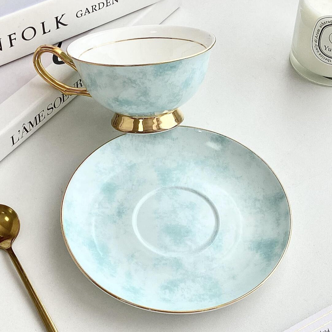 Minimalist Bone China Cup & Saucer Set