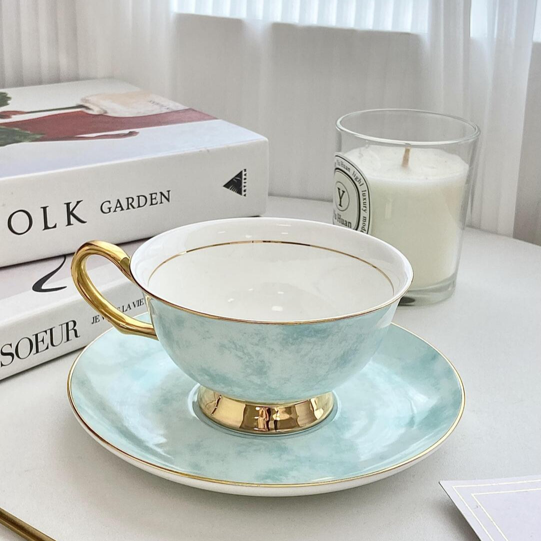 Minimalist Bone China Cup & Saucer Set
