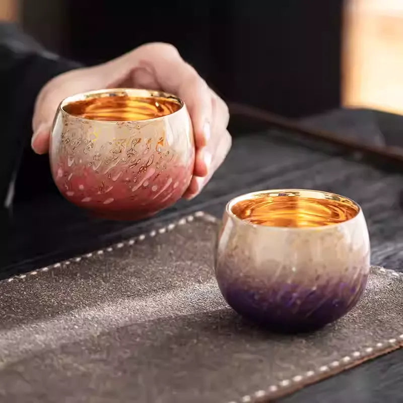 Da Qi-Lacquered Opal Shell Inlay Tea Cup