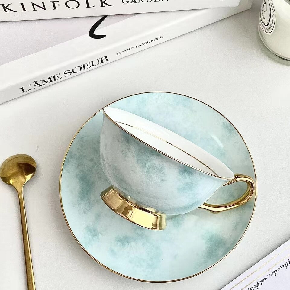 Minimalist Bone China Cup & Saucer Set