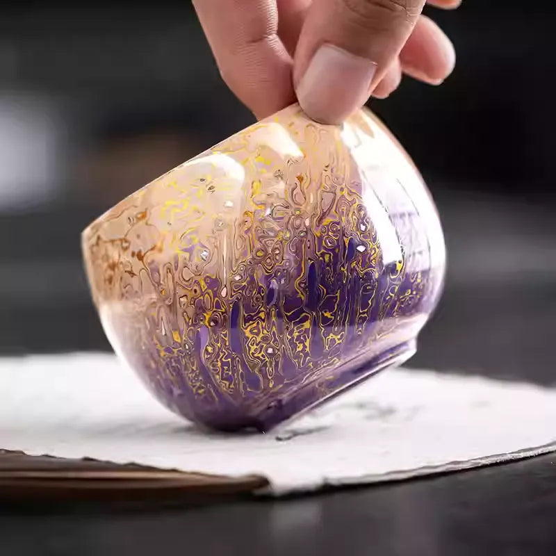 Da Qi-Lacquered Opal Shell Inlay Tea Cup