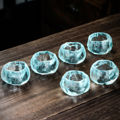 Sky-Blue Liuli Glass Teacup – Translucent & Ethereal With Gift Box