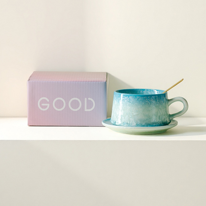 Crystal Glaze Ceramic Coffee Cup | Handmade | Unique Finish