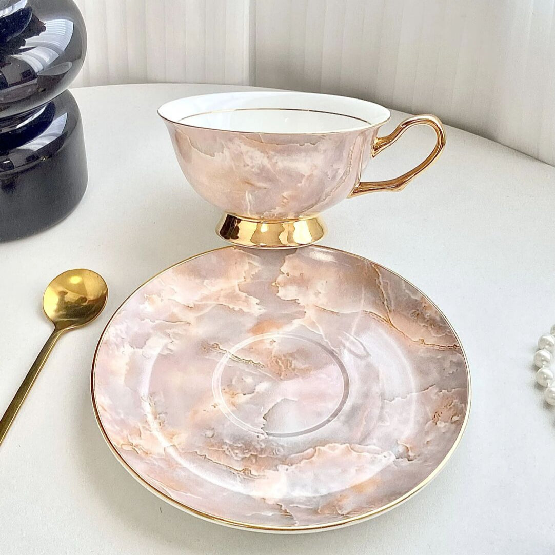 Minimalist Bone China Cup & Saucer Set