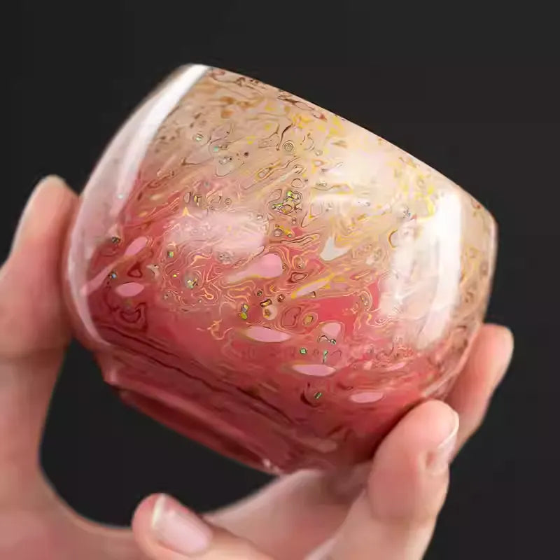 Da Qi-Lacquered Opal Shell Inlay Tea Cup