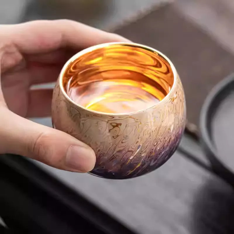 Da Qi-Lacquered Opal Shell Inlay Tea Cup