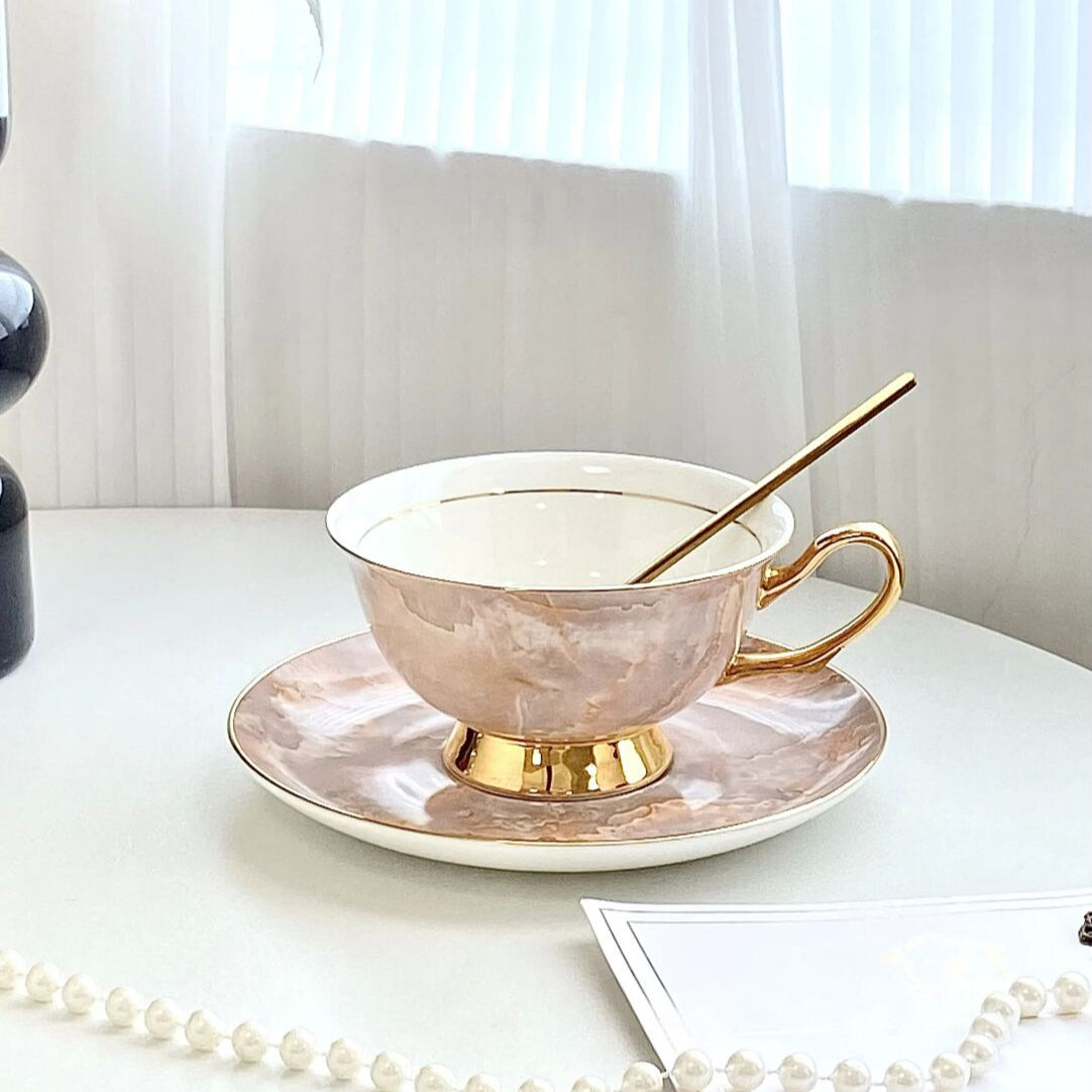 Minimalist Bone China Cup & Saucer Set