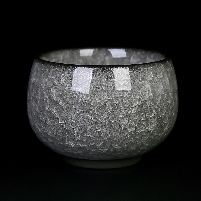 Ice‑Crackle Glaze Ceramic Teacup