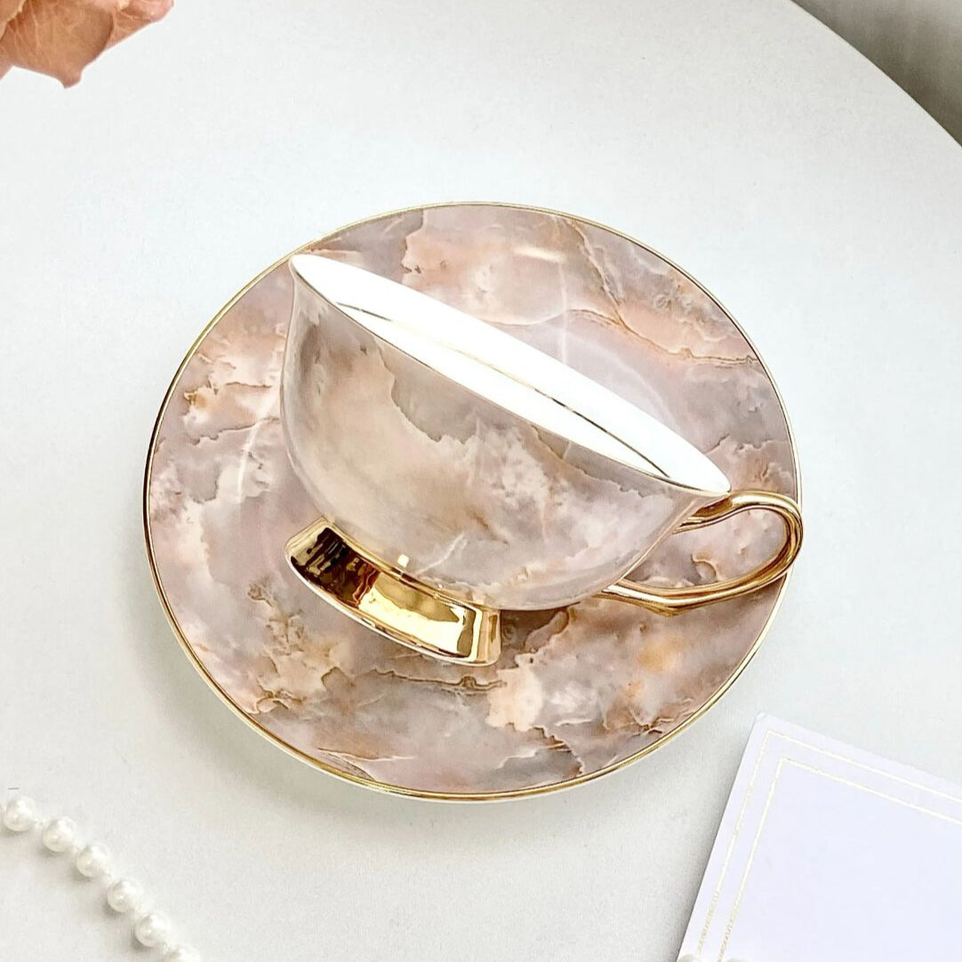 Minimalist Bone China Cup & Saucer Set