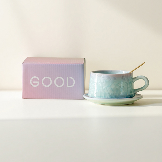 Crystal Glaze Ceramic Coffee Cup | Handmade | Unique Finish