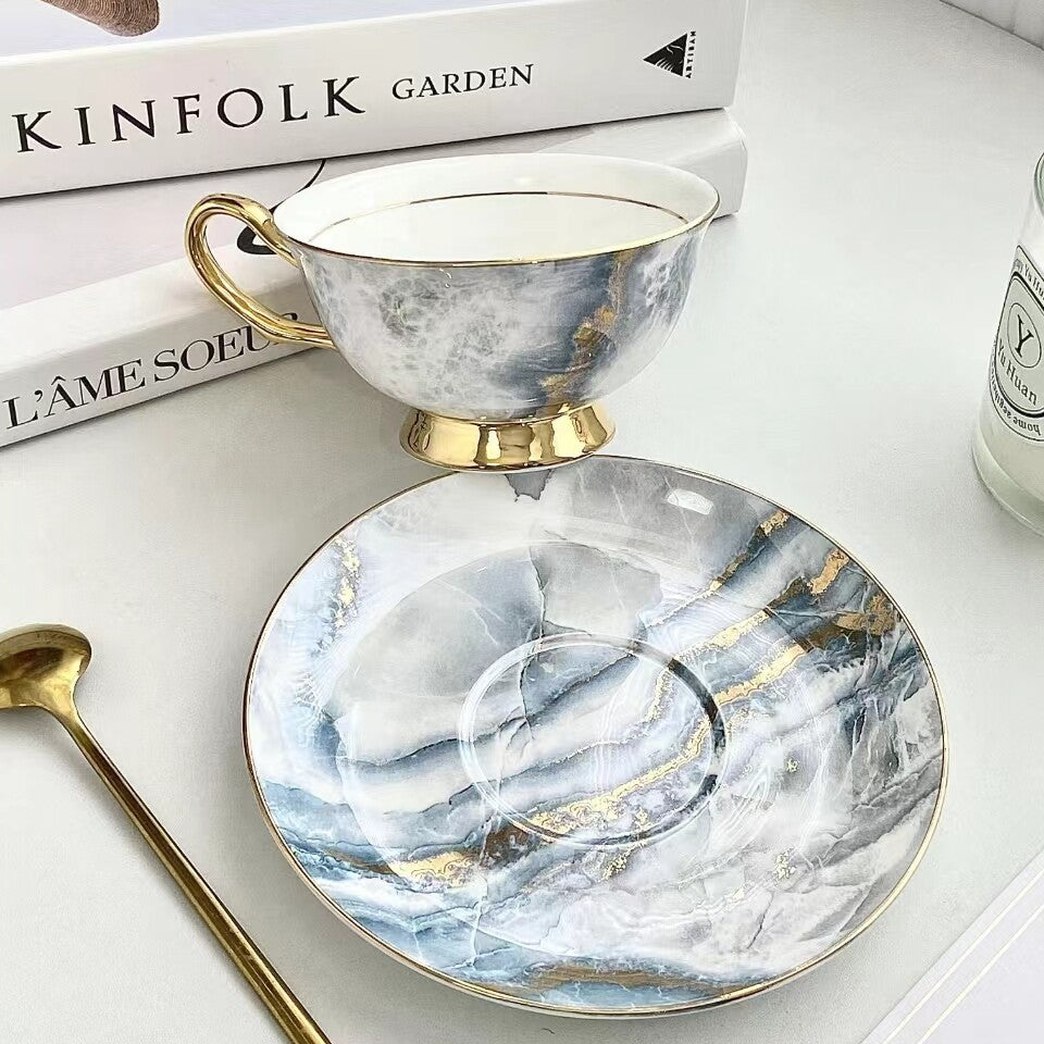 Minimalist Bone China Cup & Saucer Set