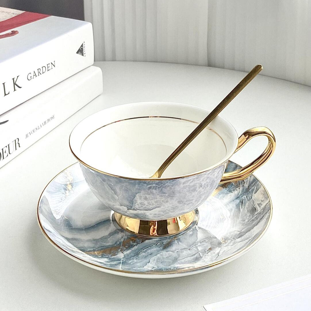 Minimalist Bone China Cup & Saucer Set