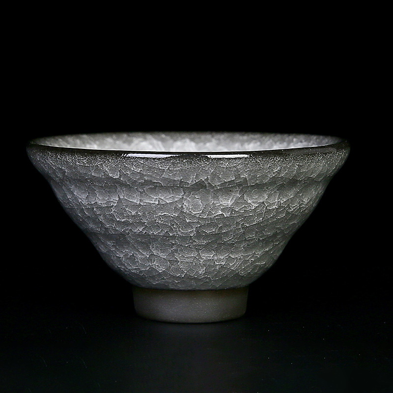 Ice‑Crackle Glaze Ceramic Teacup