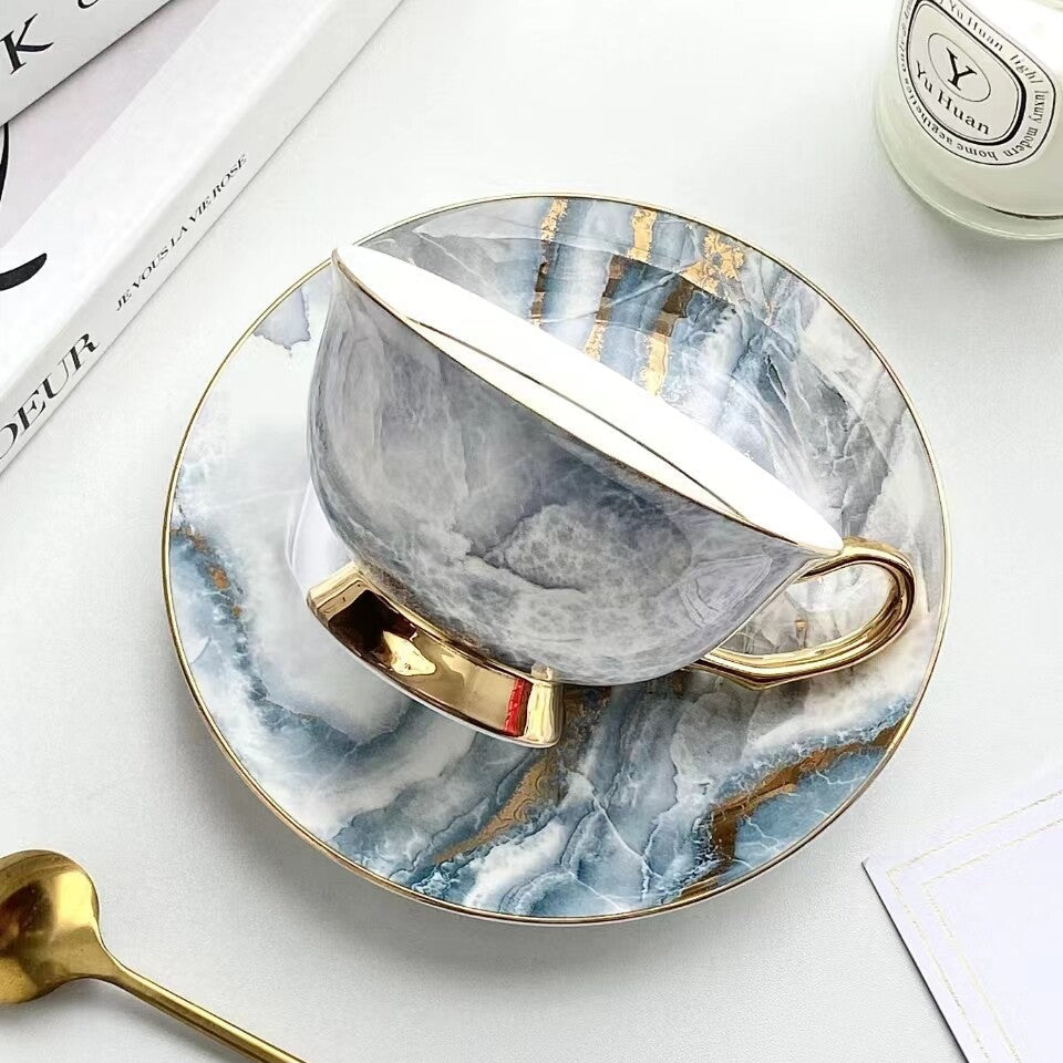 Minimalist Bone China Cup & Saucer Set