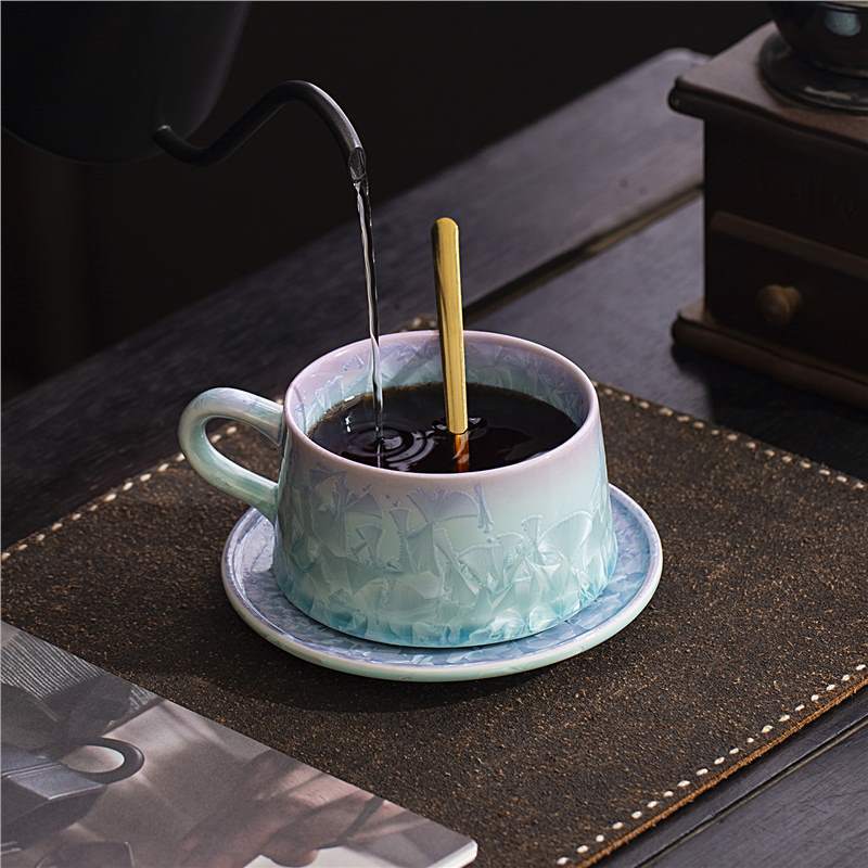Crystal Glaze Ceramic Coffee Cup | Handmade | Unique Finish