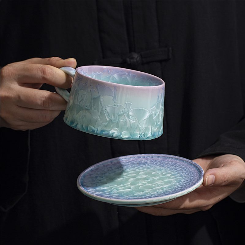 Crystal Glaze Ceramic Coffee Cup | Handmade | Unique Finish