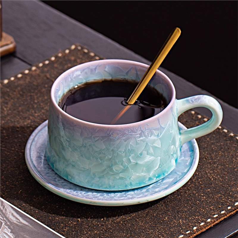 Crystal Glaze Ceramic Coffee Cup | Handmade | Unique Finish