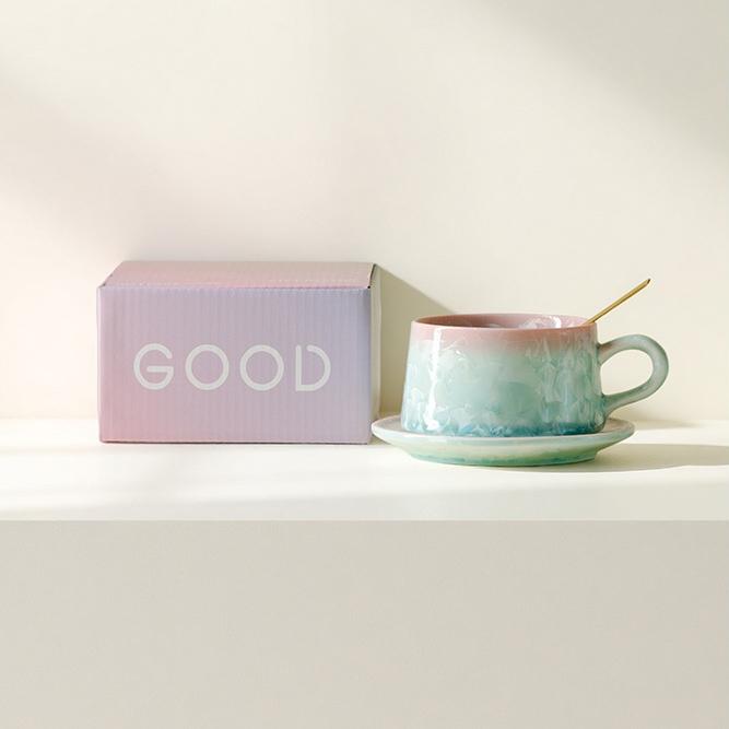 Crystal Glaze Ceramic Coffee Cup | Handmade | Unique Finish