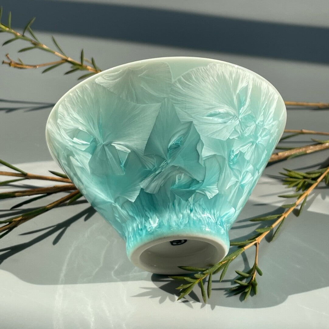 Ethereal Green Crystalline Douli Tea Cup
