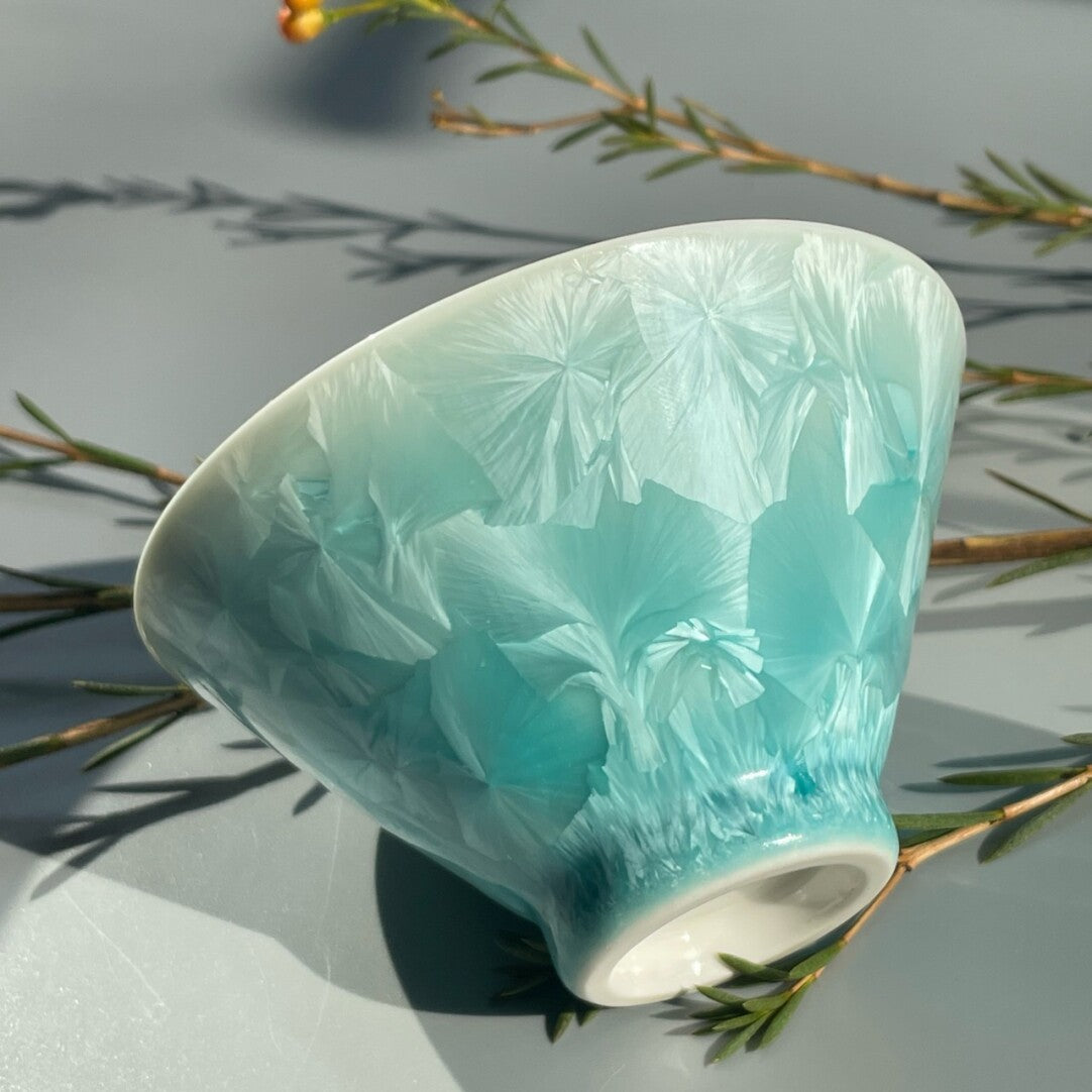 Ethereal Green Crystalline Douli Tea Cup